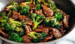 Chinese Beef and Broccoli in Skillet