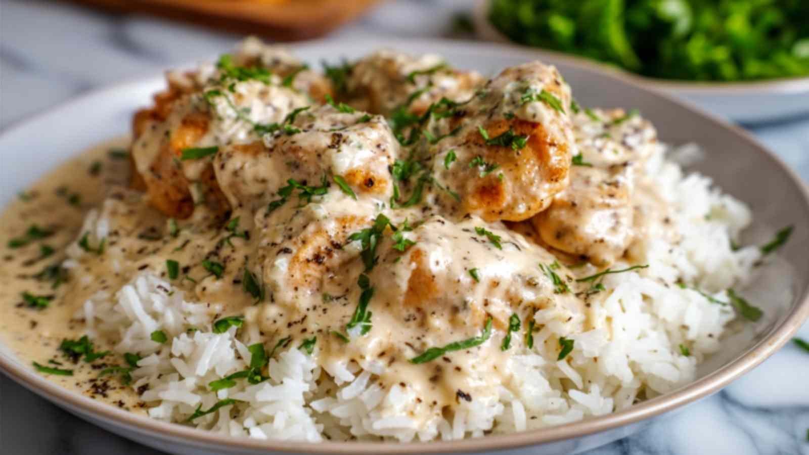Creamy Smothered Chicken and Rice