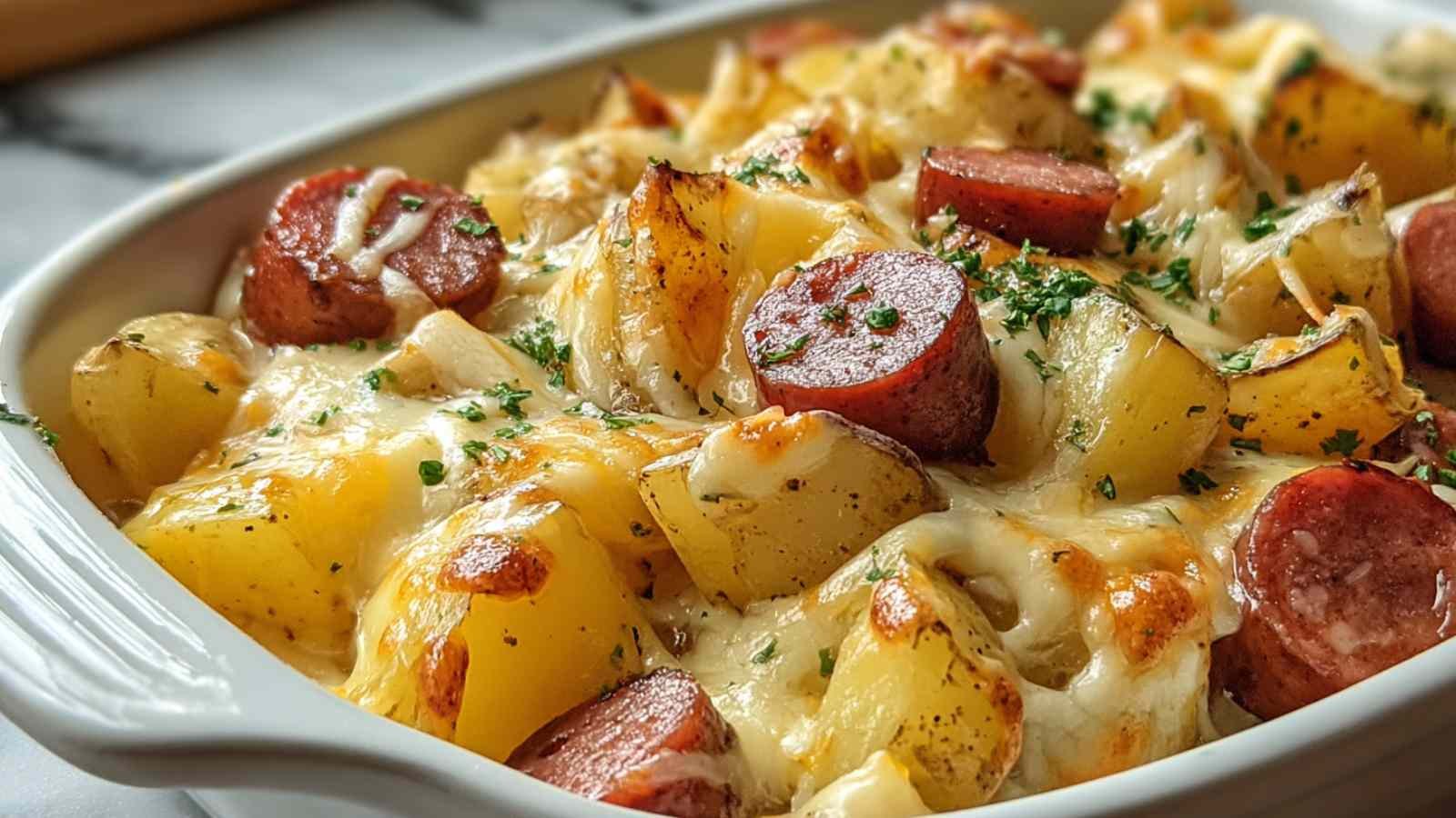 Cheesy Ranch Potatoes and Smoked Sausage