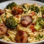 Easy Chicken Sausage and Broccoli Orzo - 30 Minute Dinner Recipe