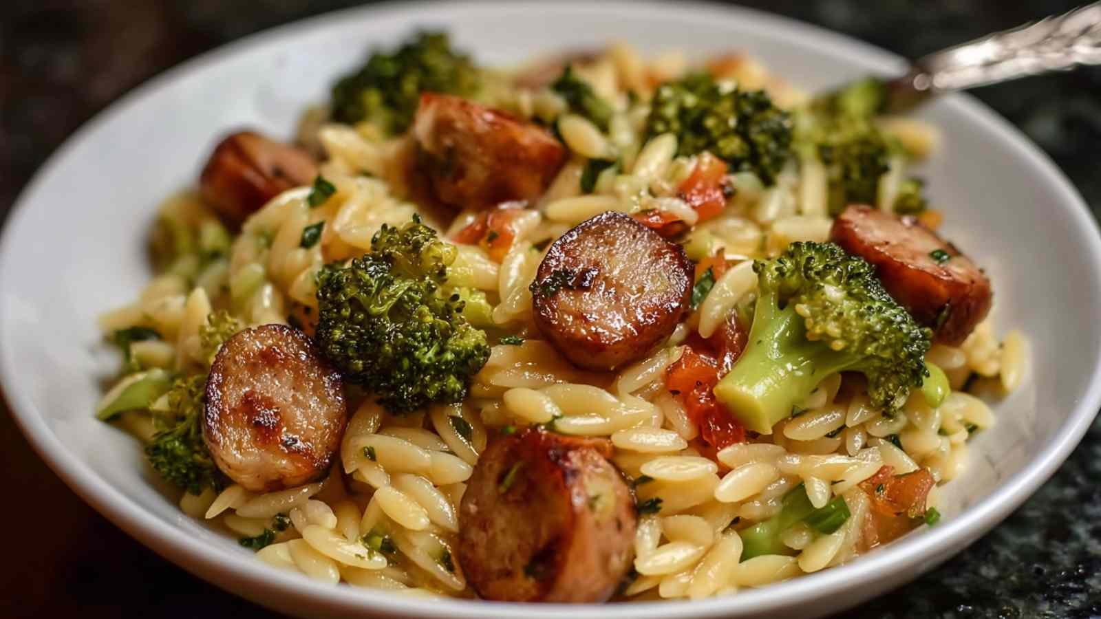 Chicken Sausage and Broccoli Orzo