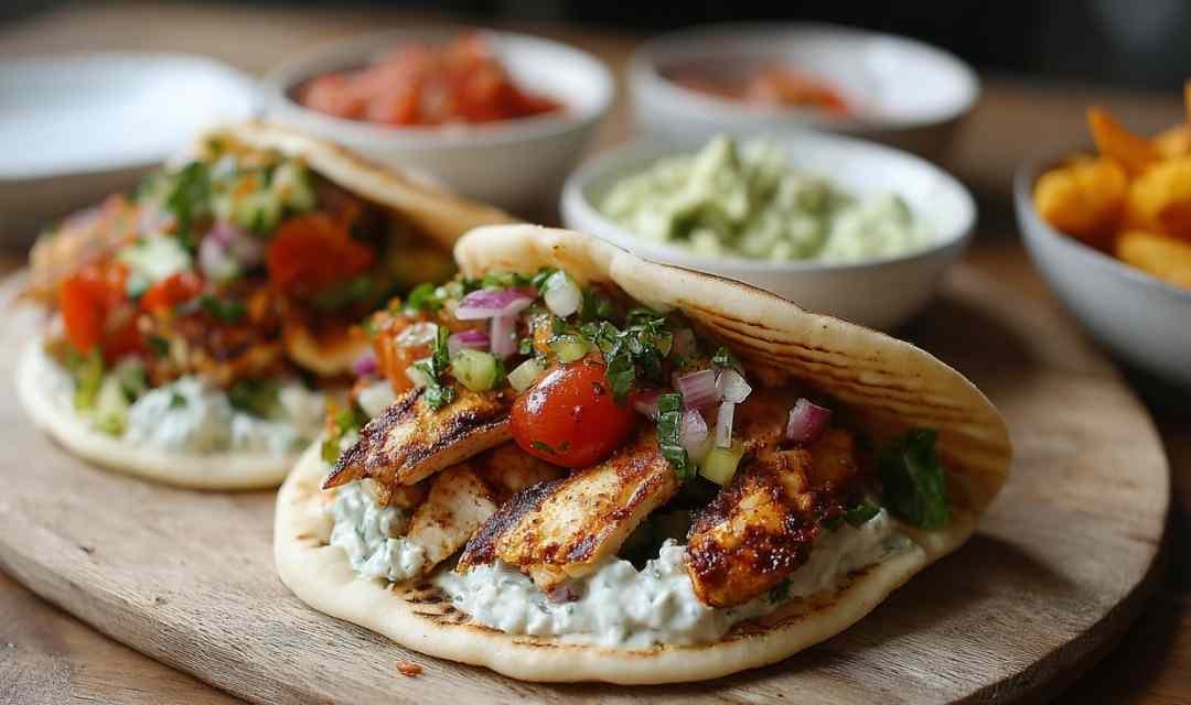 Mediterranean Chicken Gyros with Creamy Feta Tzatziki
