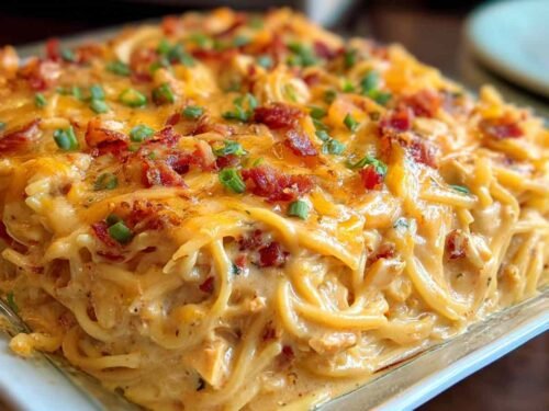 Spicy Southern Cheesy Chicken Spaghetti Casserole - Easy Dinner Recipe
