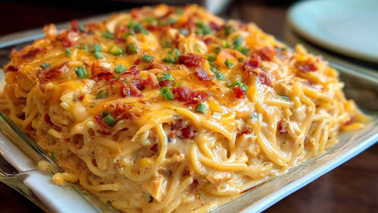 Spicy Southern Cheesy Chicken Spaghetti Casserole