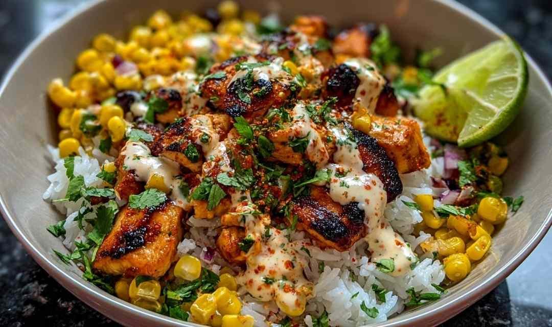 Street Corn Chicken Rice Bowl